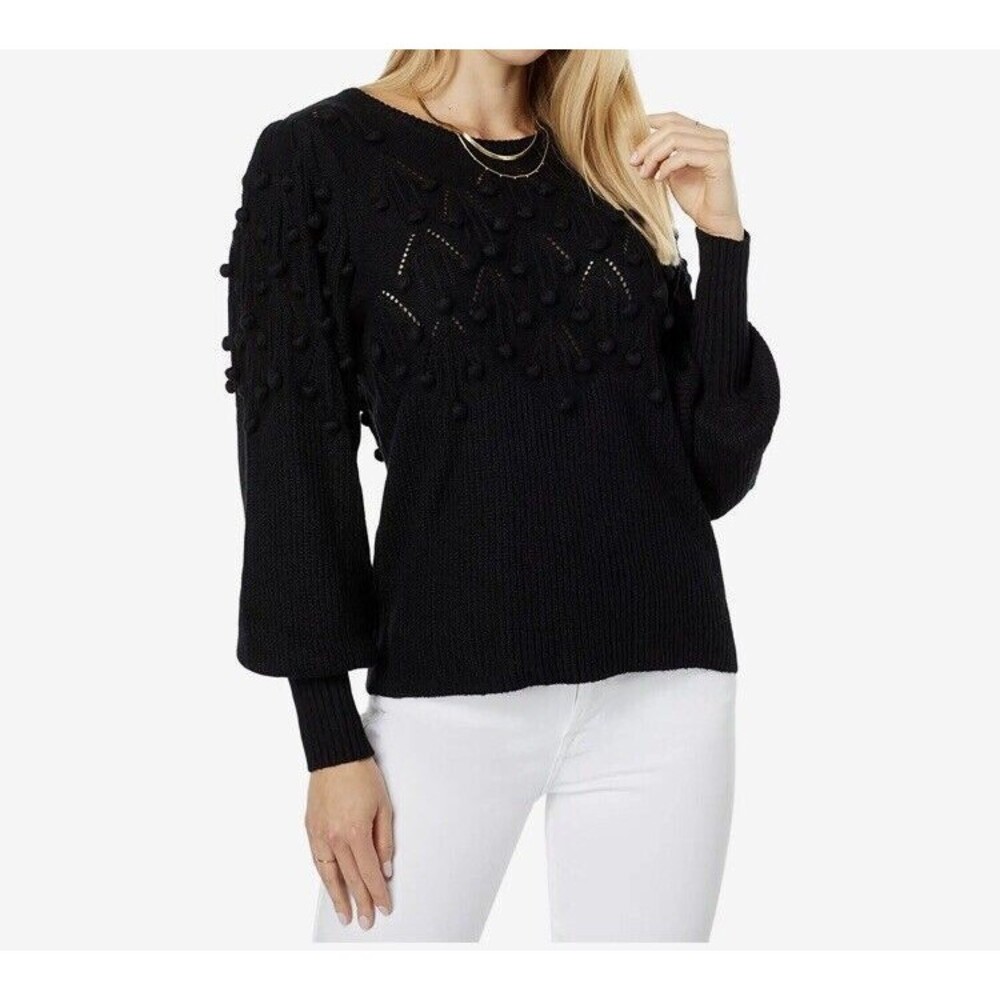 Lilly Pulitzer Neuve Sweater Bauble Knit Size Large Black Long Sleeve NWT